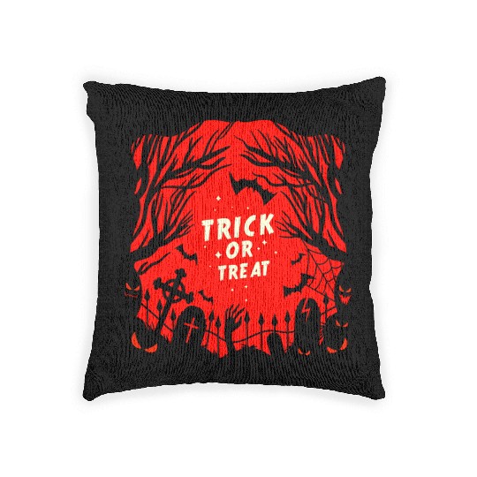 Trick or Treat Graveyard Woven Pillows