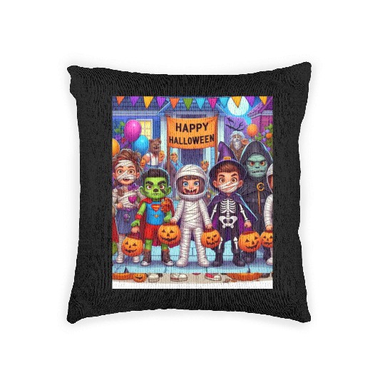 Happy Halloween Woven Pillows