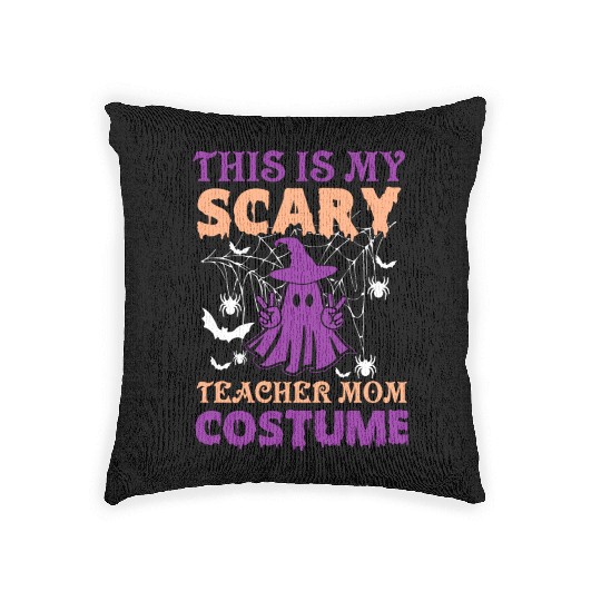 Scary Teacher Halloween Woven Pillows Sublimation Designs