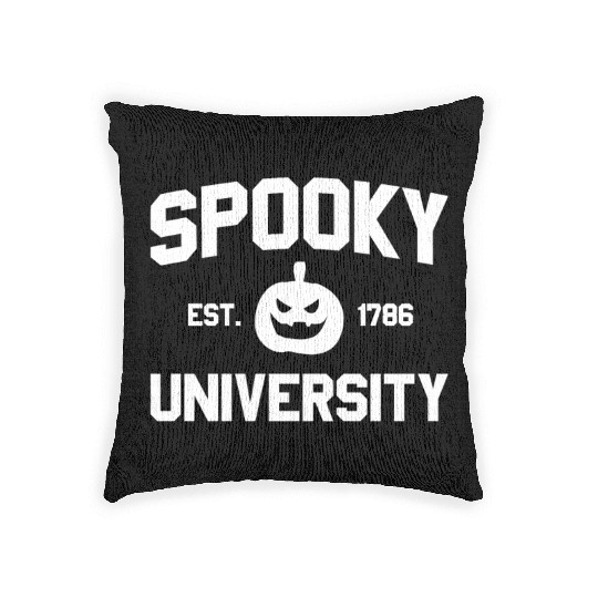 Spooky University Established 1786 Pumpkin Uspooky Woven Pillows