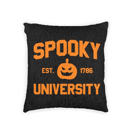 Spooky University Established 1786 Pumpkin Uspooky Woven Pillows