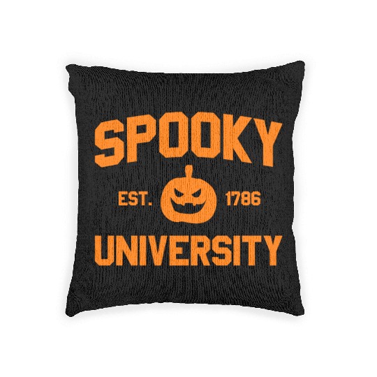 Spooky University Established 1786 Pumpkin Uspooky Woven Pillows