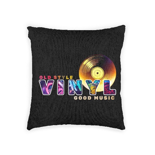 Vinyl Old Style Apparel Classic Vibes, Good Music Woven Pillows