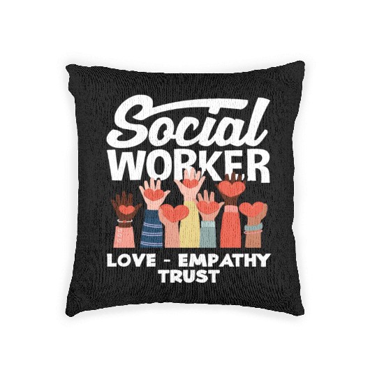 Social Worker Love Empathy Trust Woven Pillows