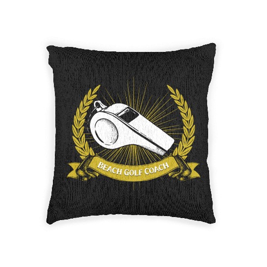 Beach Golf Coach Golfer Funny Golfing Humor Saying Woven Pillows