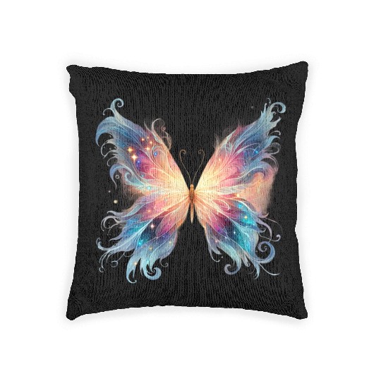 Vibrant Magical Butterfly Design Woven Pillows
