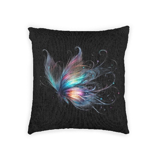 Magical Colorful Butterfly Design Woven Pillows