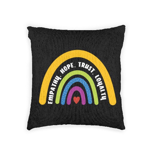 Empathy Hope Trust Loyalty Rainbow Woven Pillows