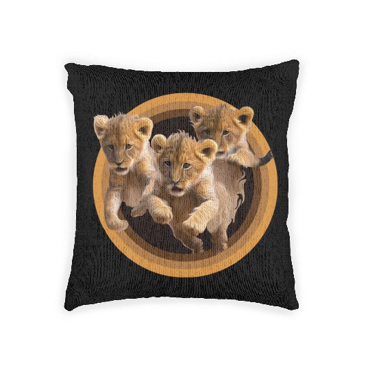 Kittens, Lion cubs Woven Pillows