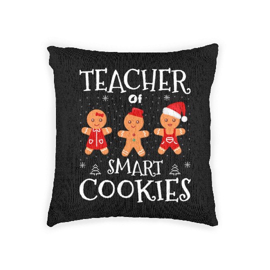 Christmas Teacher Gingerbread Cookies Students Woven Pillows