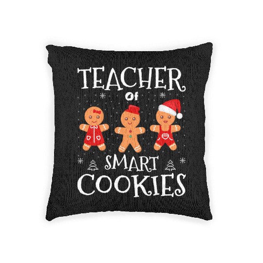 Christmas Teacher Gingerbread Cookies Students Woven Pillows