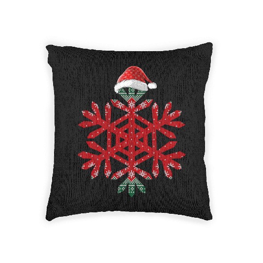 Christmas Buffalo Plaid Snowflakes Santa hat Woven Pillows