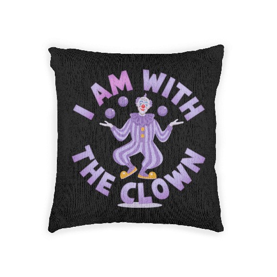 I Am With the Clown - Creepy & Funny Halloween Woven Pillows