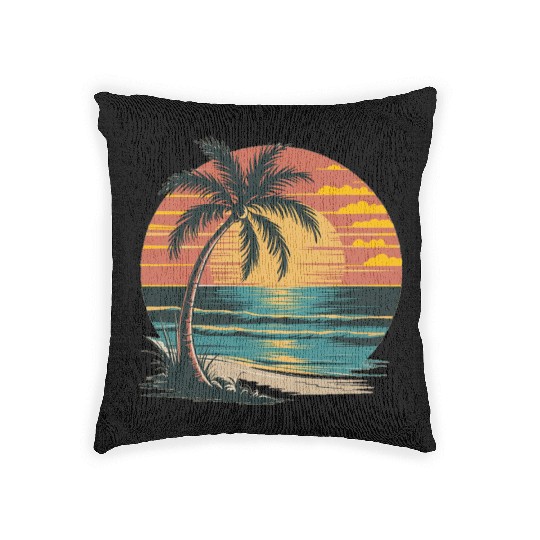 Tropical Sunset Bliss Woven Pillows