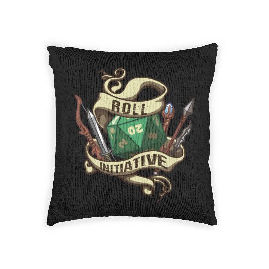 Roll Initiative Adventure Magic Dungeon Woven Pillows
