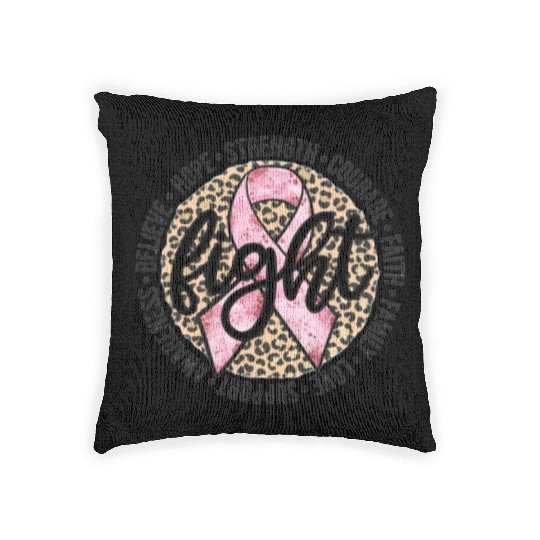 Leopard Print Breast Cancer Woven Pillows
