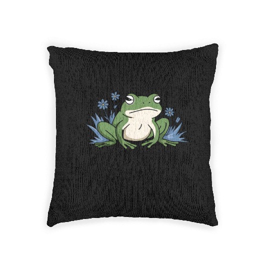 Funny Frog Forehead Kiss Sarcastic Frog Humor Woven Pillows