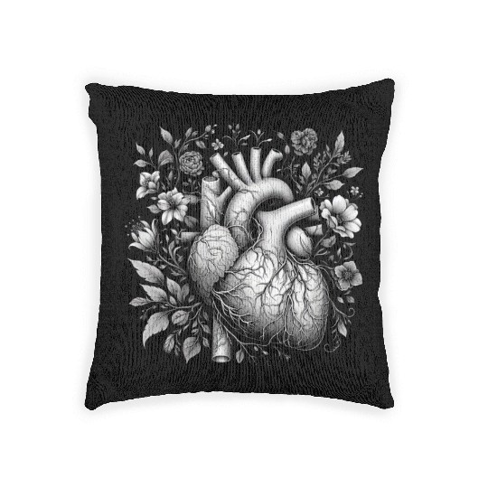 Botanical Heart Artistic Anatomy 2 Woven Pillows