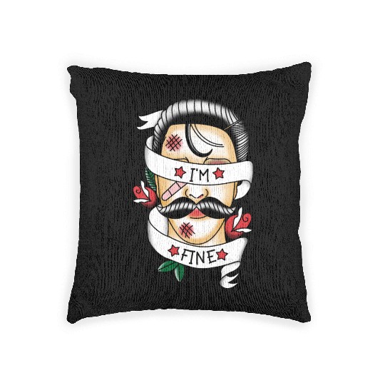 I'm Fine Beat up Gentleman Woven Pillows