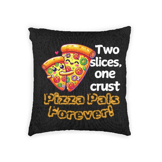 Cheesy Together: Two Slices, One Heart! Woven Pillows