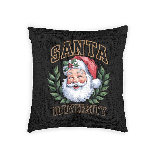 Santa University Est. 1836, santae, newe year gift Woven Pillows