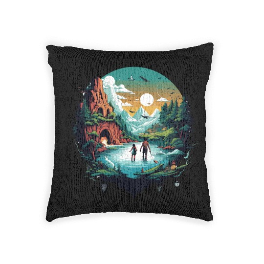 action adventure Woven Pillows