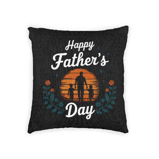 father's day happy father's day Woven Pillows