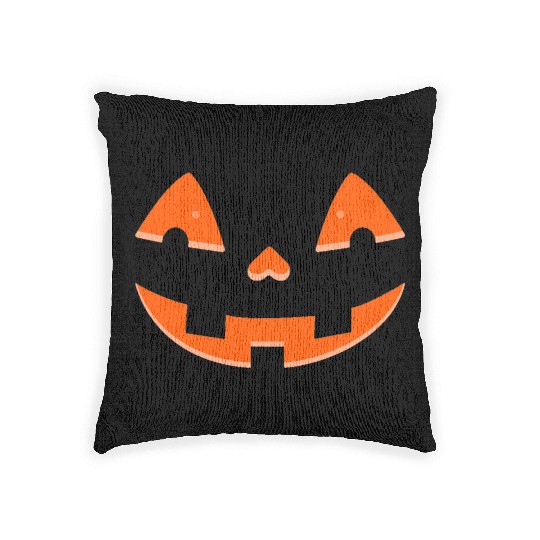 Face Halloween Pumpkin Fun Unisex for Men Women Woven Pillows