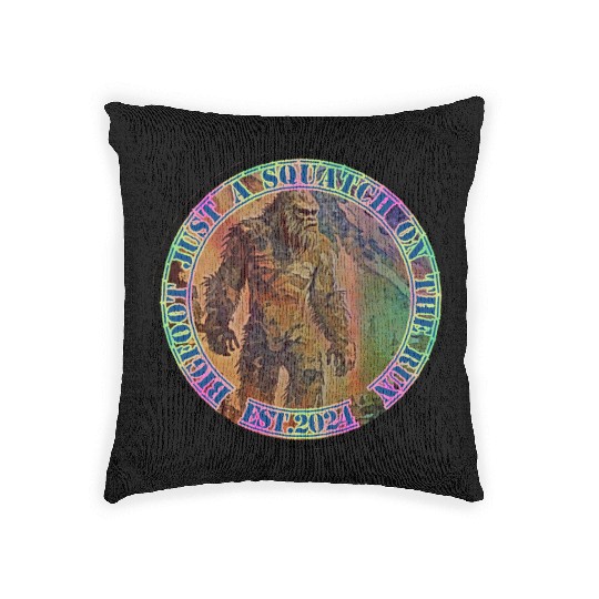 BIGFOOT JUST A SQUATCH ON THE RUN 235221817 Woven Pillows