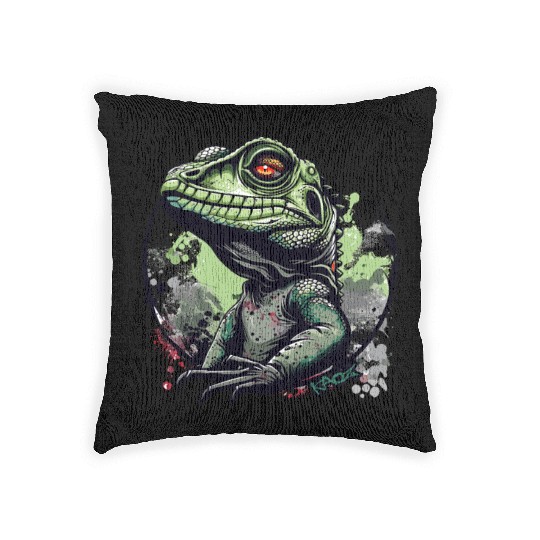 Water Dragon Lizard Woven Pillows
