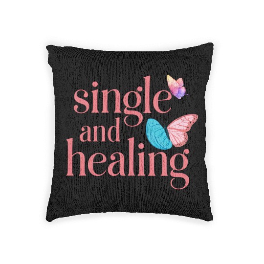 Single and Healing Butterfly Cute Woven Pillows