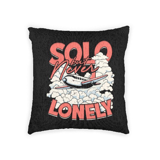 First Solo Flight Pilot Solo But Never Lonely Woven Pillows