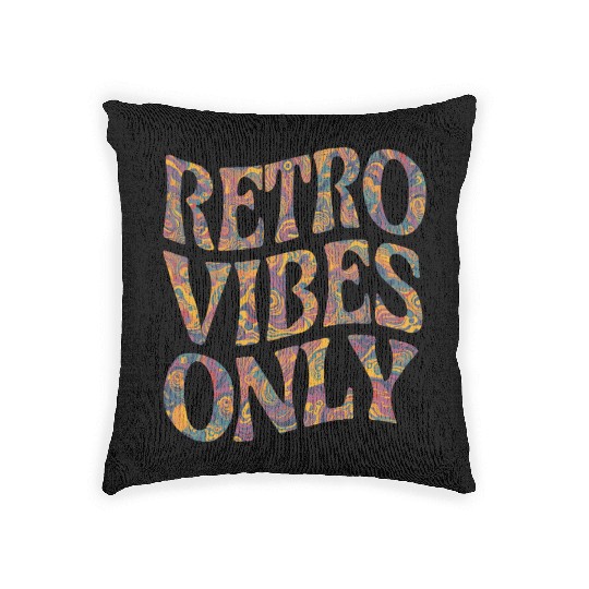 Retro Vibes Only Psychedelic 60s 70s Style Woven Pillows