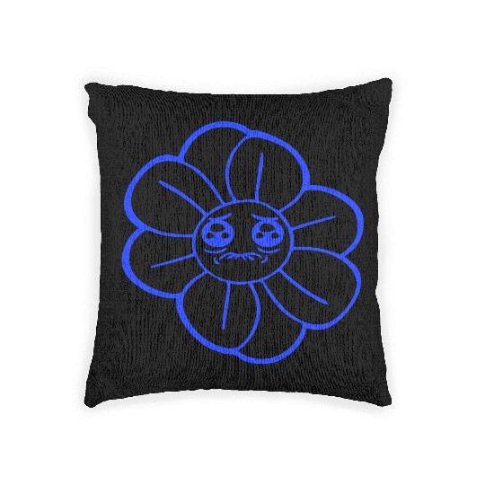 Sweet Flower Sad Face Weeping Spring Summer Crying Woven Pillows