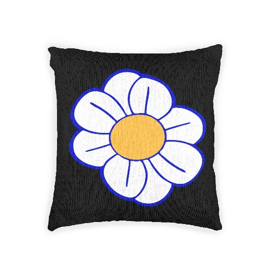 Beautiful White Daisies Flowers Spring Summer Fun Woven Pillows