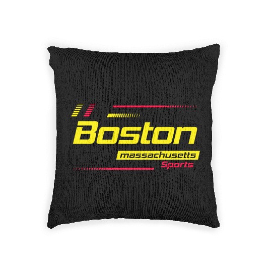 Boston Massachusetts Design Modern Sports Yellow Woven Pillows