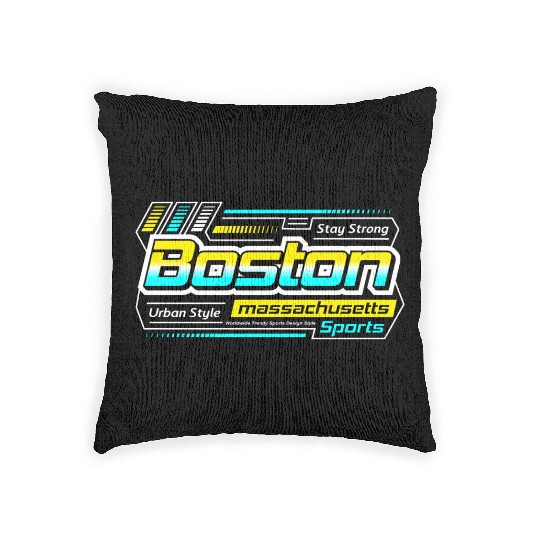 Boston Massachusetts Design Urban Style Woven Pillows