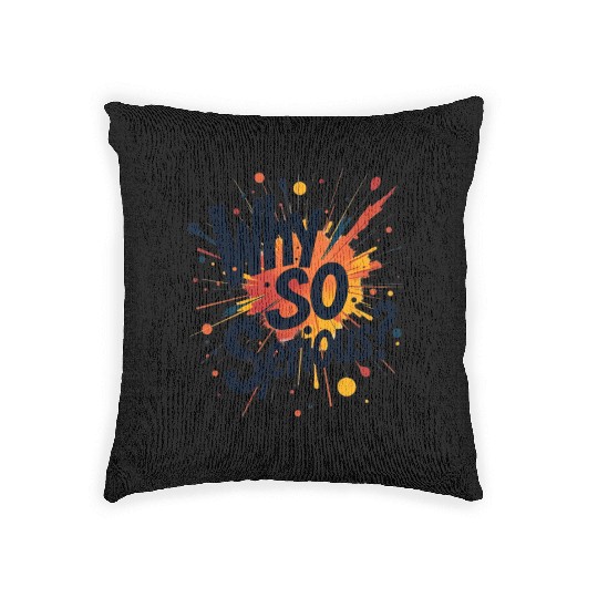 Why So Serious Chaotic Abstract Art Woven Pillows