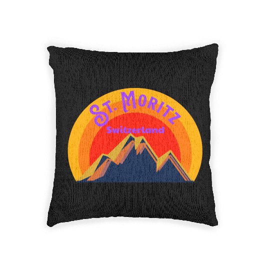 St. Moritz Switzerland Alps - Woven Pillows