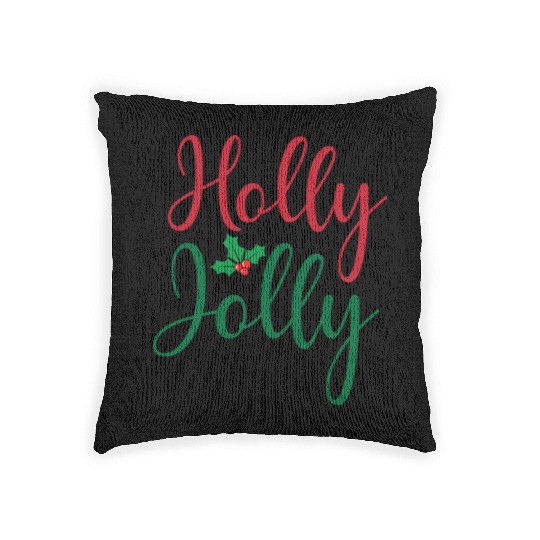 Christmas Holly Jolly Sticker Woven Pillows