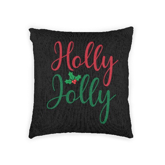 Christmas Holly Jolly Sticker Woven Pillows