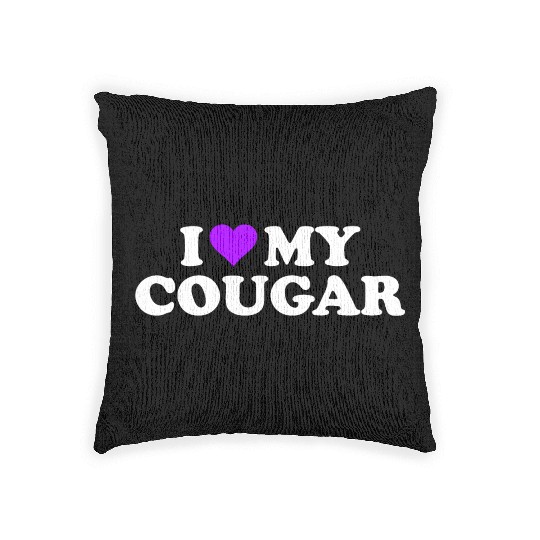 I Love Cougars Cougar Humor Valentine's Day 3BK4 Woven Pillows