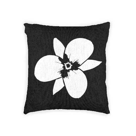 White Beautiful Flower Spring Summer Nature Flower Woven Pillows