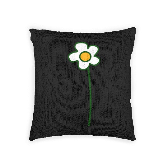 White Daisies Flower Spring Summer Flowers Nature Woven Pillows