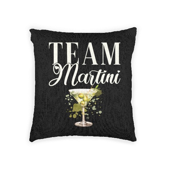 Team Martini Cocktail Bartender Woven Pillows