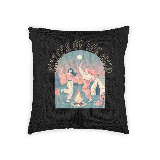 Sister of the wild together we thrive design Woven Pillows