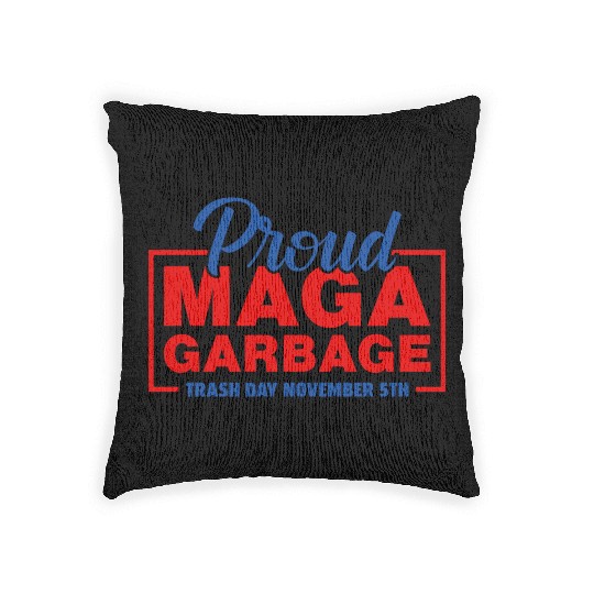 Proud Garbage For Trump 2024 Woven Pillows