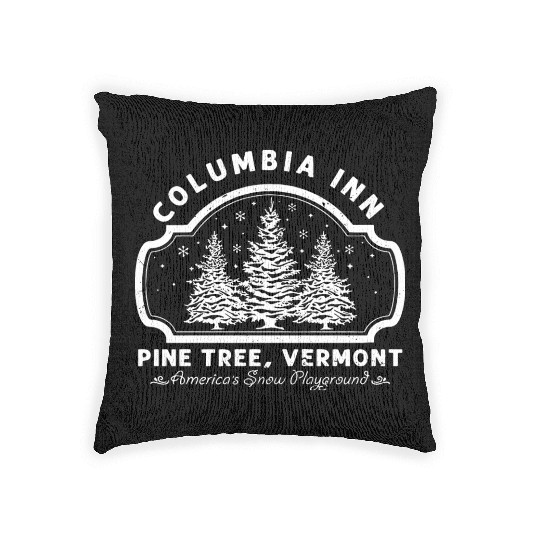 Columbia Inn Pine Tree Vermont White Christmas Woven Pillows