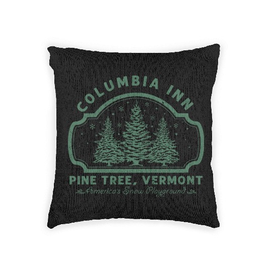 Columbia Inn Pine Tree Vermont White Christmas Woven Pillows