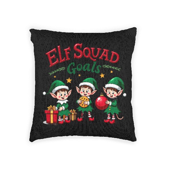 Elf Squad Goals Woven Pillows